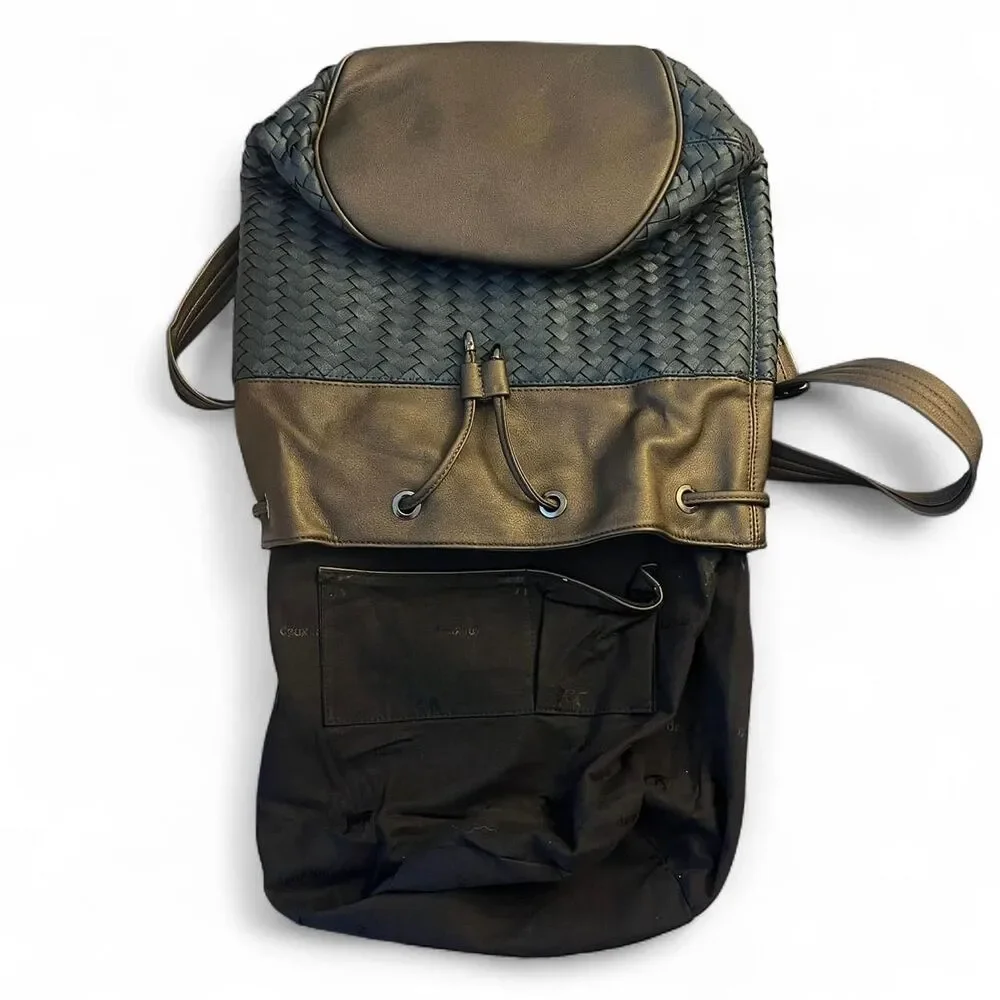 2005 Deux Lux  Black and blue faux leather backpack